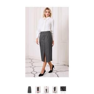 Hobemty Women's Elegant Skirt with Belt Below Knee Length Medium- New -